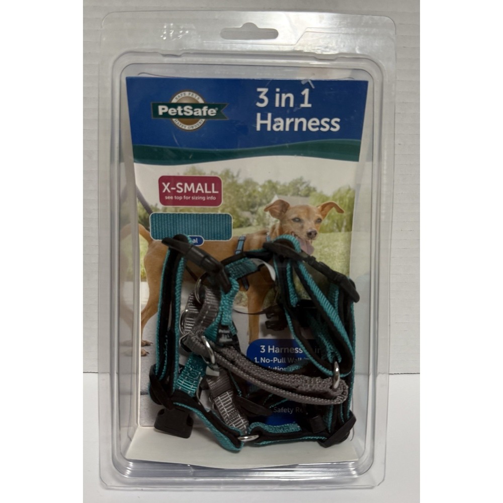 Pet Safe 3 in 1 harness - brand new, size X-small, 10-20 lbs. Teal Color